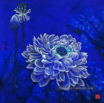  fleurs - bleu fleurs traditionnelle chinoise